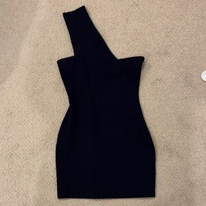 Elegant navy blue One-Shoulder Dress Superdown